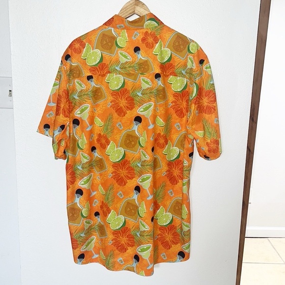 Dixxon The Anejo Short Sleeve Summer Tropical Drinking Alcoha Orange Men's Shirt - Picture 7 of 10